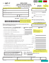 Document preview: Form WT-7 (W-107) Employers Annual Reconciliation of Wisconsin Income Tax Withheld - Wisconsin, 2023