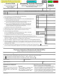 Document preview: Form I-025 Schedule 2440W Disability Income Exclusion - Wisconsin, 2023