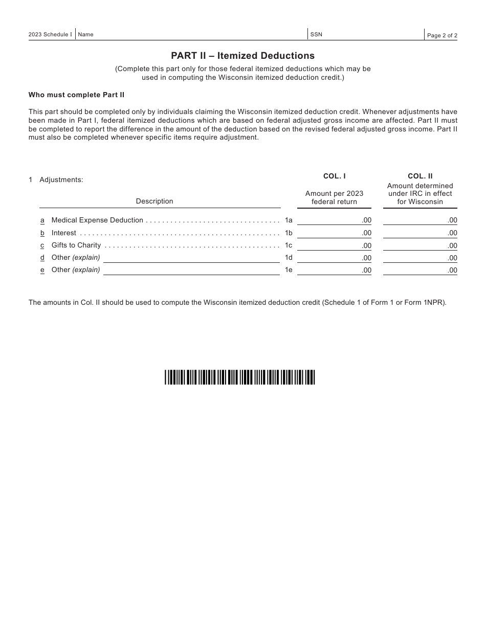 Form I 028 Schedule I Download Fillable Pdf Or Fill Online Adjustments To Convert Federal 9695