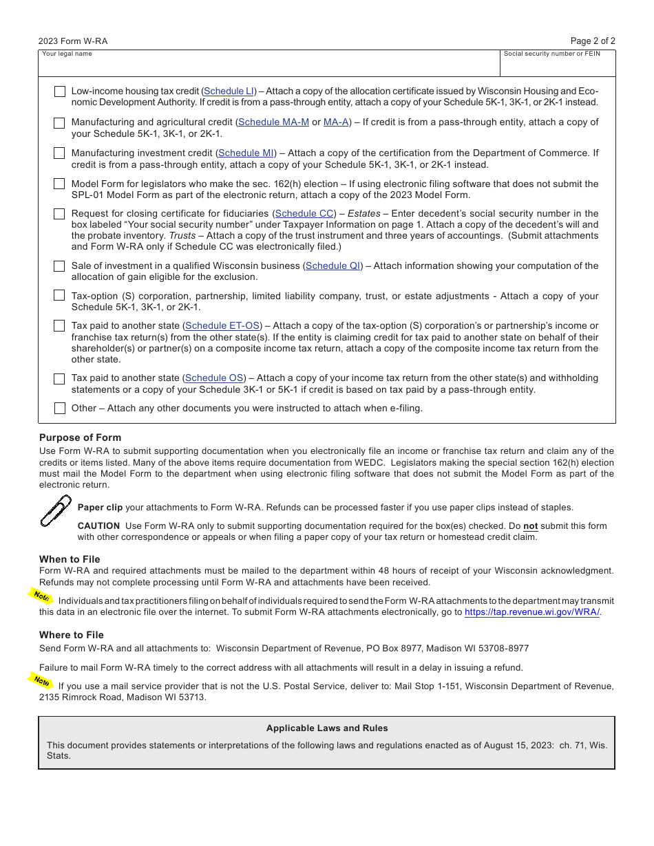 Form W-RA (I-041) Download Fillable PDF or Fill Online Required ...