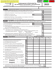 Document preview: Form D-104 Schedule U Underpayment of Estimated Tax by Individuals, Partnerships, and Fiduciaries - Wisconsin, 2023