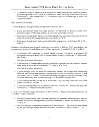 Instructions for Form PW-1, IC-004 Wisconsin Nonresident Income or Franchise Tax Withholding on Pass-Through Entity Income - Wisconsin, Page 2