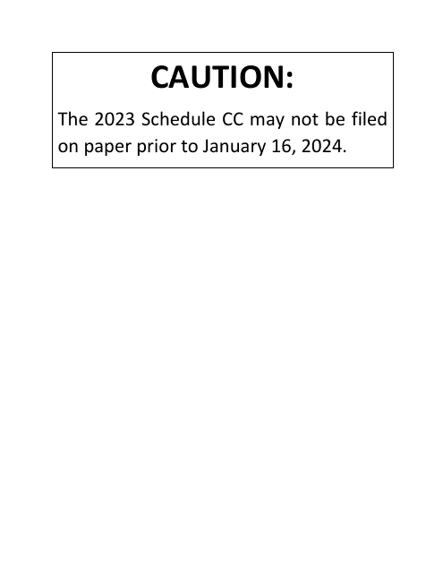 Form I-030 Schedule CC 2023 Printable Pdf
