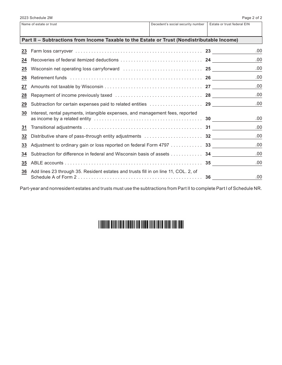 Form 2 (I-035) Schedule 2M Download Fillable PDF Or Fill Online ...