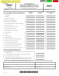 Document preview: Form I-237 Schedule ESBT Computation of Wisconsin Taxable Income for Electing Small Business Trusts - Wisconsin