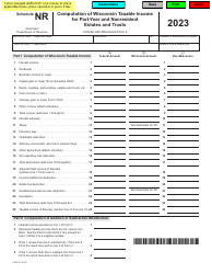 Form I-052 Schedule NR Computation of Wisconsin Taxable Income for Part-Year and Nonresident Estates and Trusts - Wisconsin