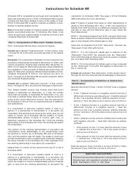 Form I-052 Schedule NR Computation of Wisconsin Taxable Income for Part-Year and Nonresident Estates and Trusts - Wisconsin, Page 2