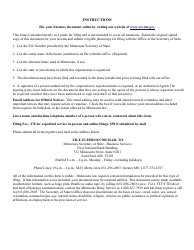 Foreign Corporation or Cooperative Dissolution - Minnesota, Page 2