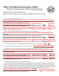 Document preview: Minnesota Certificate of Limited Partnership - Minnesota