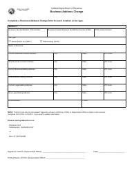 Document preview: State Form 56842 Business Address Change - Indiana