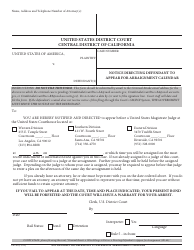 Document preview: Form CR-43 Notice Directing Defendant to Appear for Arraignment Calendar - California