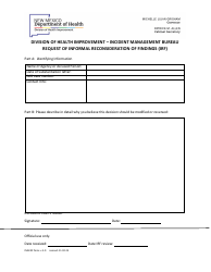 Document preview: Request of Informal Reconsideration of Findings (Irf) - New Mexico