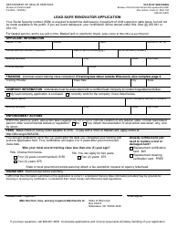 Form F-44003 Lead-Safe Renovator Application - Wisconsin