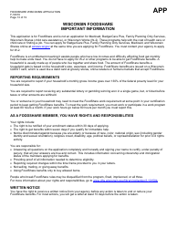 Form F-16019 Wisconsin Foodshare Application - Wisconsin, Page 13