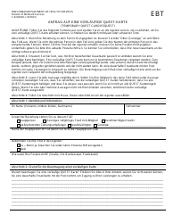 Document preview: Form F-02260AG Temporary Quest Card Request - Wisconsin (German)