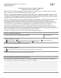 Document preview: Formulario F-02260AS Solicitud De Tarjeta Quest Temporal - Wisconsin (Spanish)