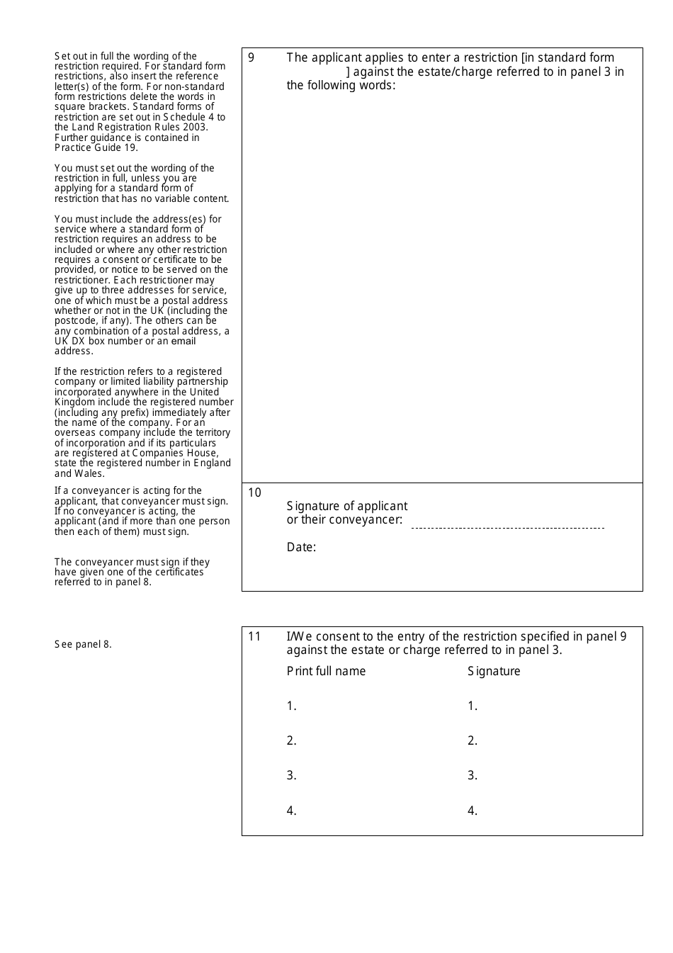 Form RX1 Application to Enter a Restriction - United Kingdom, Page 4