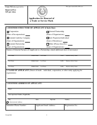 Form 902 Application for Renewal of a Trade or Service Mark - Texas