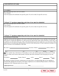 Form 902 Application for Renewal of a Trade or Service Mark - Texas, Page 2