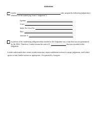 SBA Assignment Form, Page 3