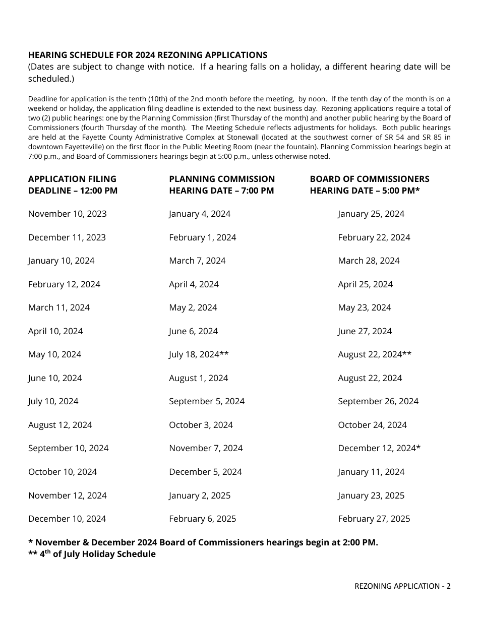 Rezoning Application - Fayette County, Georgia (United States), Page 2