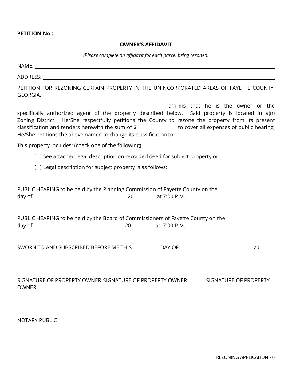 Rezoning Application - Fayette County, Georgia (United States), Page 6