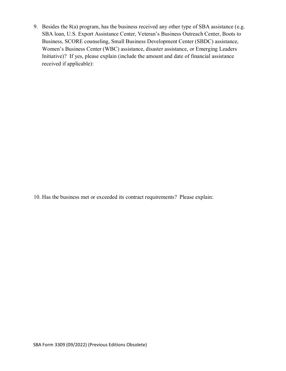 SBA Form 3309 Nomination Form for 8(A) Graduate of the Year Award - National Small Business Week, Page 4