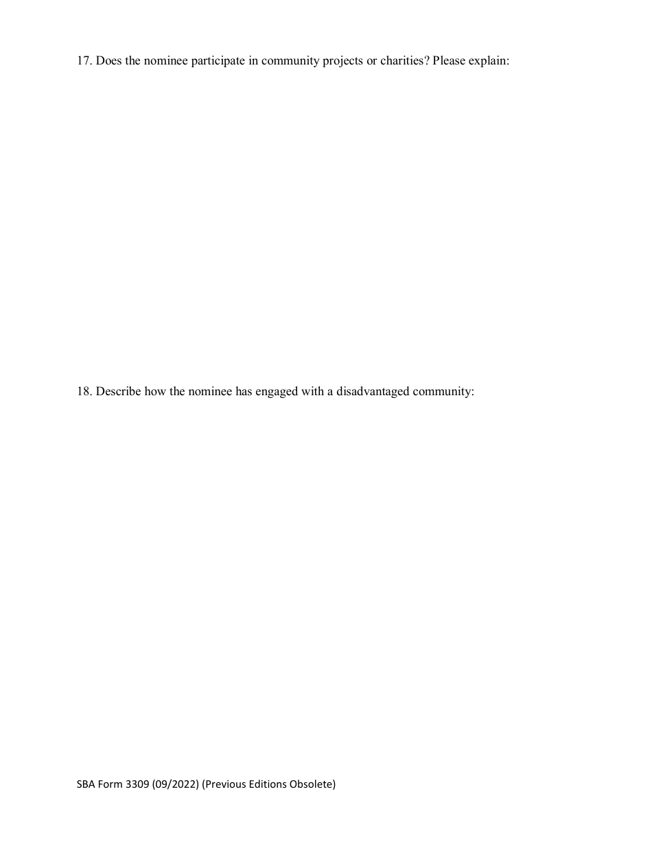 SBA Form 3309 Nomination Form for 8(A) Graduate of the Year Award - National Small Business Week, Page 8