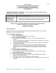 Document preview: Form DBPR AR4 Architect Seeking Registration as Interior Designer - Florida