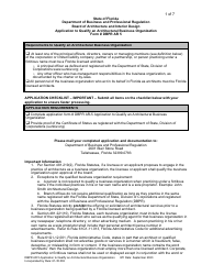 Form DBPR AR5 Application to Qualify an Architectural Business Organization - Florida