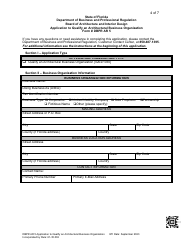 Form DBPR AR5 Application to Qualify an Architectural Business Organization - Florida, Page 4