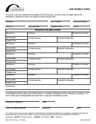 Document preview: Form DOC20-103 Job Search Pass - Washington
