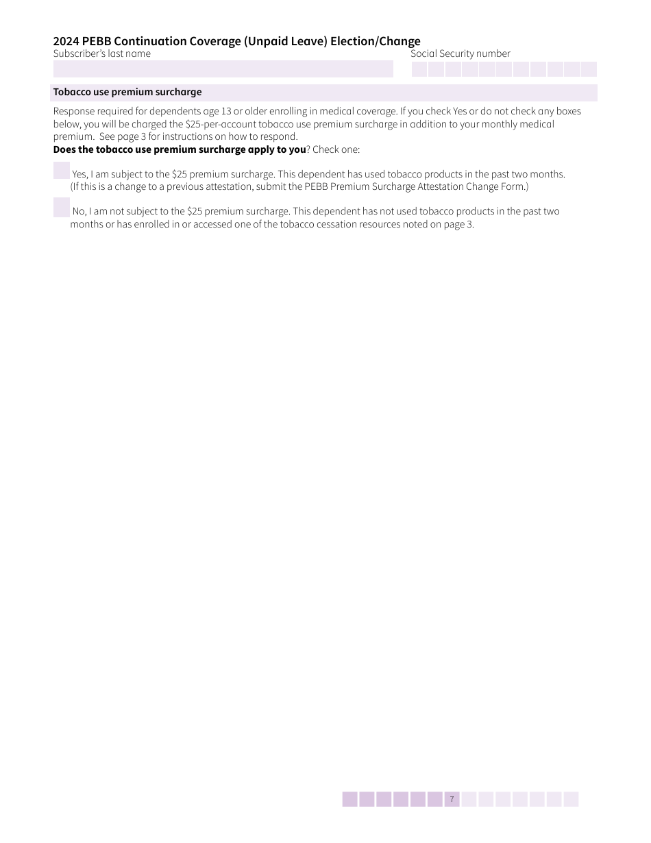 Form HCA50-0135 Pebb Continuation Coverage (Unpaid Leave) Election / Change - Washington, Page 7