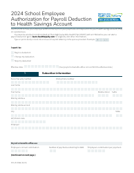 Document preview: Form HCA20-0086 School Employee Authorization for Payroll Deduction to Health Savings Account - Washington, 2024