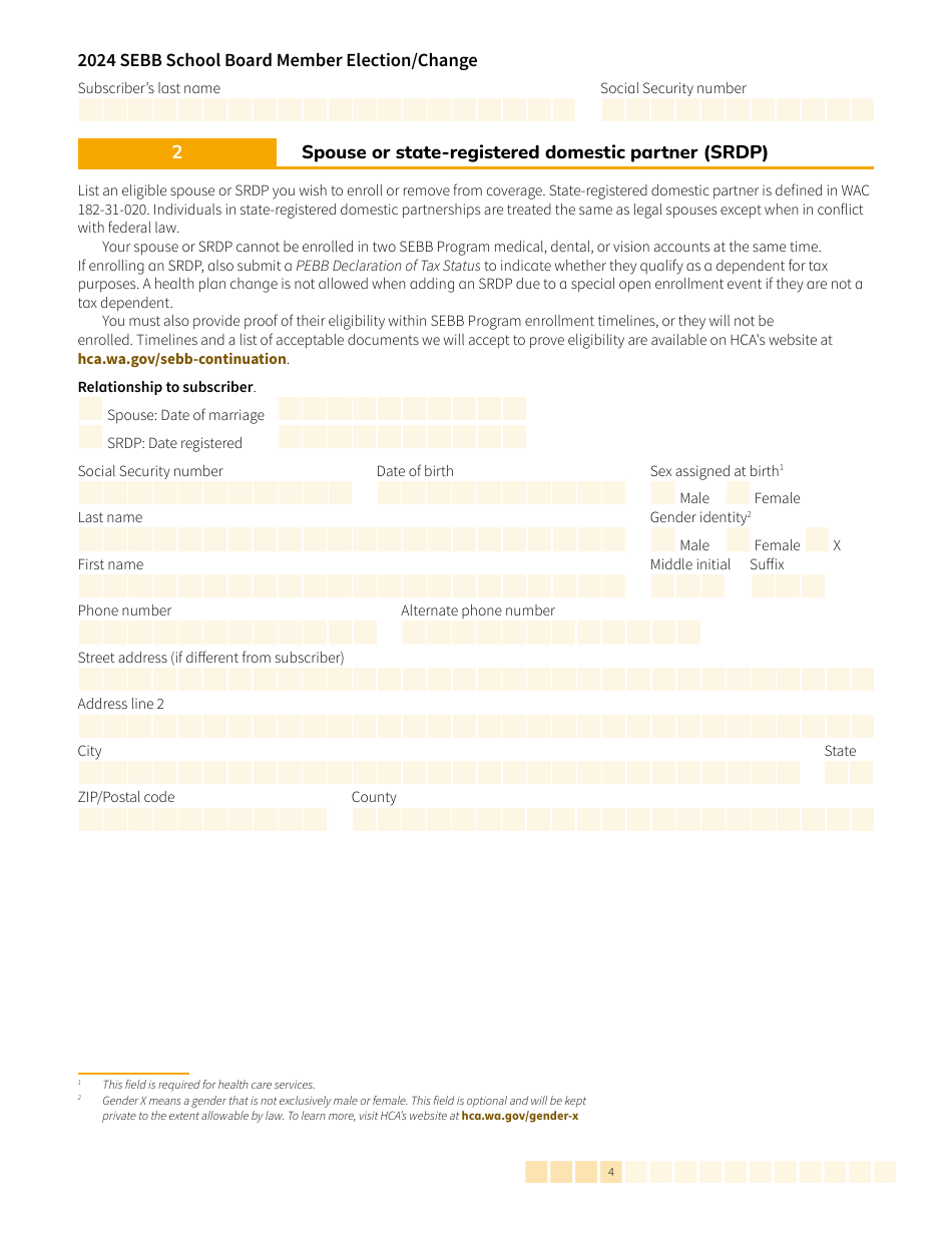 Form HCA20-0385 Sebb School Board Member Election / Change - Washington, Page 4