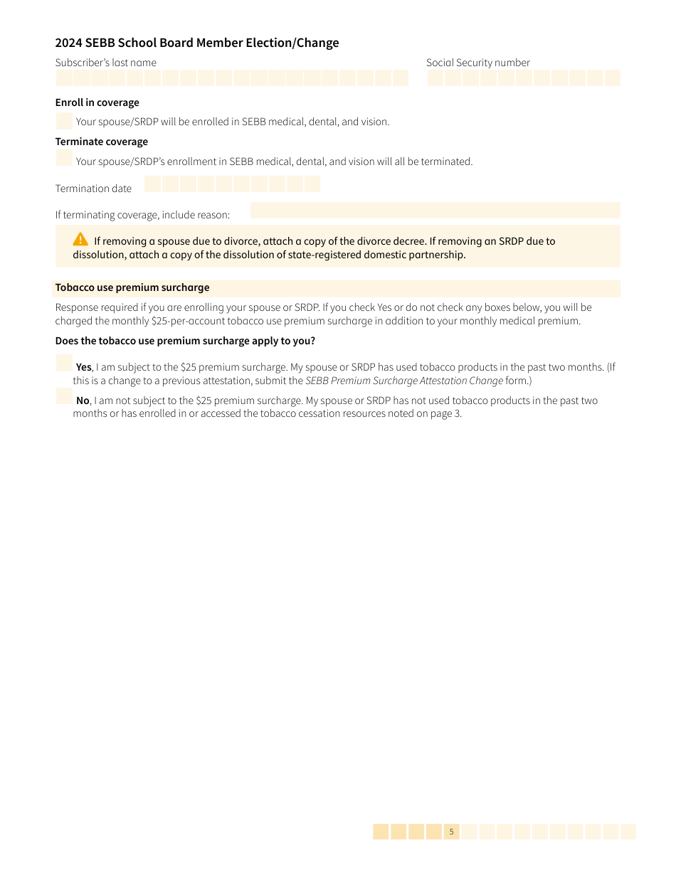 Form HCA20-0385 Sebb School Board Member Election / Change - Washington, Page 5