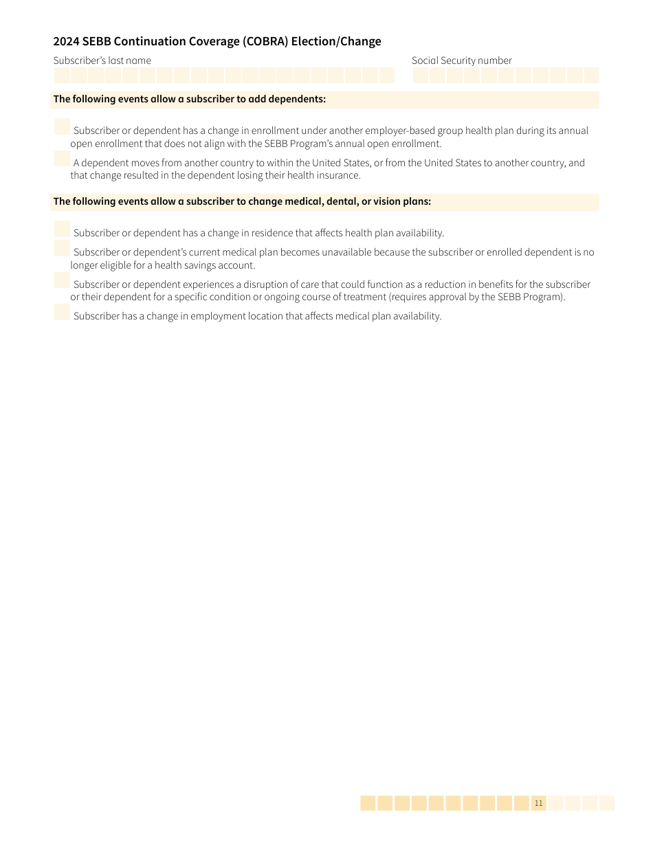 Form HCA20-0060 Sebb Continuation Coverage (Cobra) Election / Change - Washington, Page 11