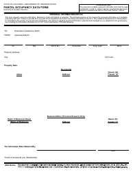 Document preview: Form DOT RW07-02 Parcel Occupancy Data Form - California