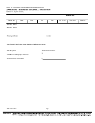 Document preview: Form DOT RW07-28 Appraisal - Business Goodwill Valuation - California