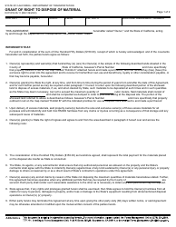 Document preview: Form DOT RW08-11 Grant of Right to Dispose of Material - California