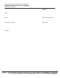 Document preview: Form DOT RW07-29 Business Sales Data Page - Goodwill - California