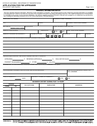 Form DOT RW09-17 Application for Fee Appraiser - California