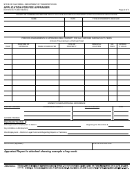 Form DOT RW09-17 Application for Fee Appraiser - California, Page 2