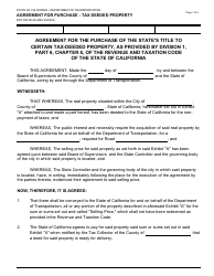 Document preview: Form DOT RW08-09 Agreement for Purchase - Tax Deeded Property - California