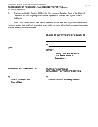 Form DOT RW08-09 Agreement for Purchase - Tax Deeded Property - California, Page 2