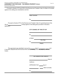 Form DOT RW08-09 Agreement for Purchase - Tax Deeded Property - California, Page 3