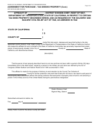 Form DOT RW08-09 Agreement for Purchase - Tax Deeded Property - California, Page 5