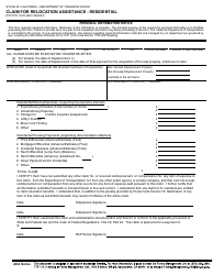 Document preview: Form DOT RW10-02 Claim for Relocation Assistance - Residential - California