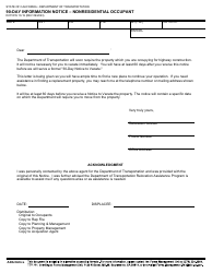 Document preview: Form DOT RW10-19 90-day Information Notice - Nonresidential Occupant - California
