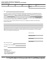 Document preview: Form DOT RW10-23 30-day Notice to Vacate - Residential Occupant - California